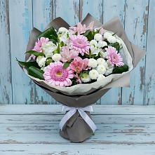 Букет цветов из:  Герберы, Альстромерии и Хризантемы в Зайцево