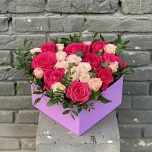 Цветочная композиция из Розы в коробке в Зайцево