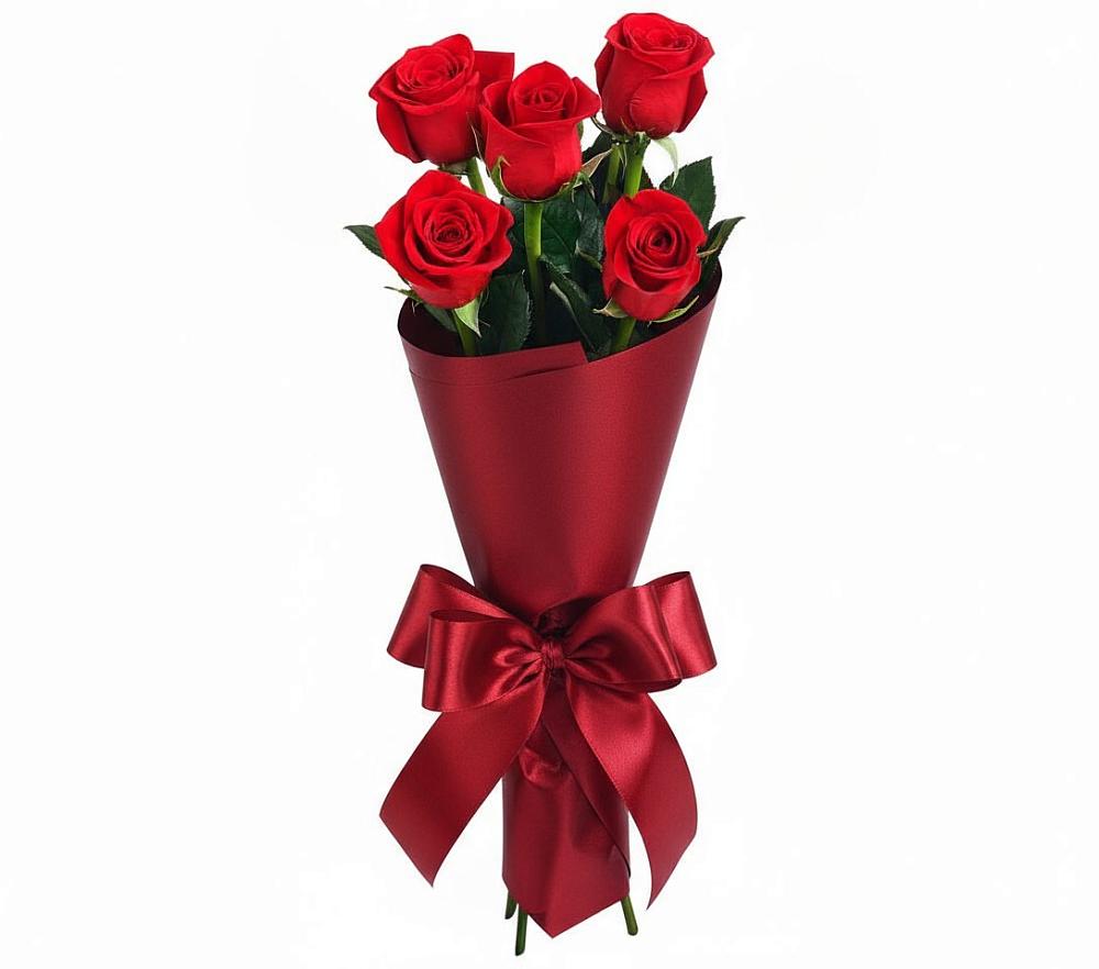 Букет 5 Красных роз Эдлесс Лав в Зайцево