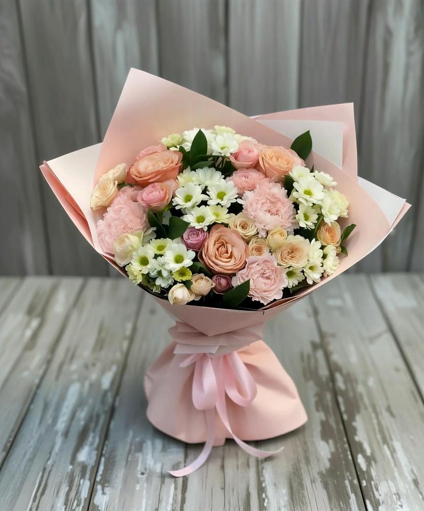 Букет цветов из: Гвоздики, Розы и Хризантемы в Зайцево