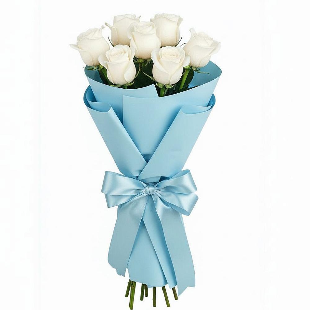 Букет 7 белых роз Проуд в Зайцево