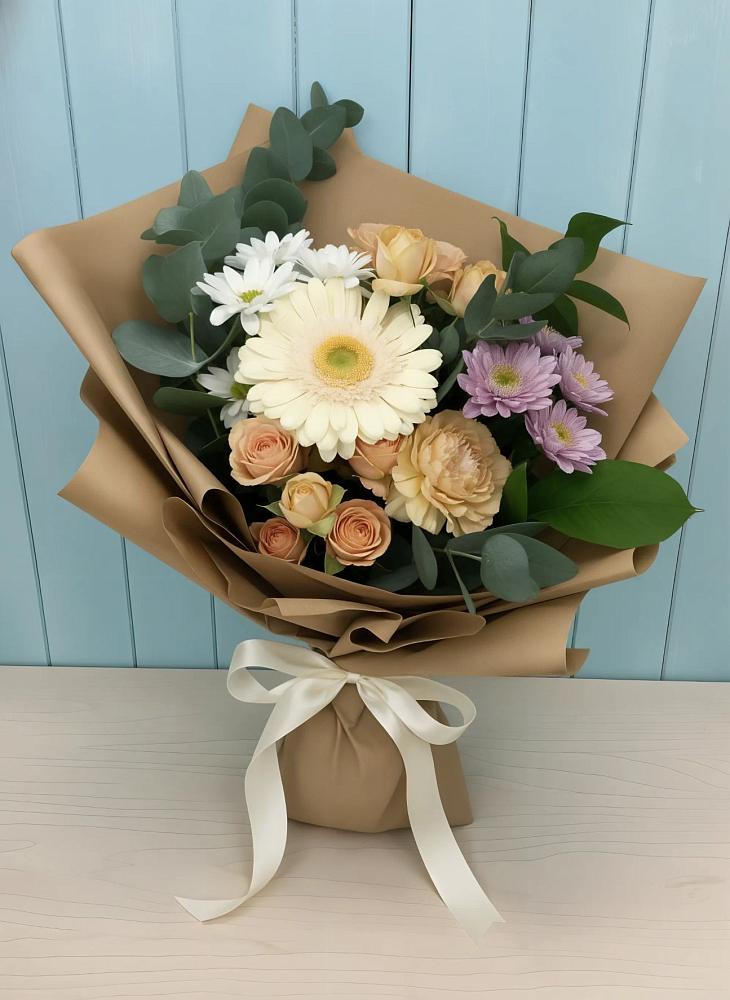 Букет цветов из: Герберы и Хризантемы в Зайцево