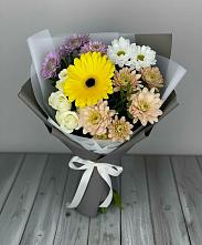Букет цветов из:  Розы, Герберы и Хризантемы в Зайцево