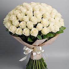 Букет 101 беля роза Белоснежка в Зайцево