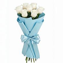 Букет 7 белых роз Проуд в Зайцево