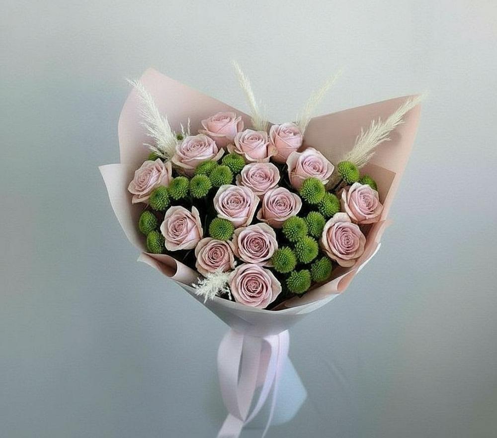 Букет цветов из: Розы и Хризантемы в Зайцево