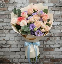 Букет цветов из:  Розы, Лизиантусы и Гвоздики в Зайцево