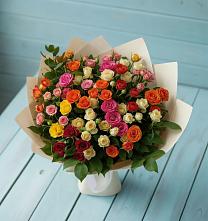 Букет Микс из разноцветных кустовых роз #REPLACE_PRED# Зайцево